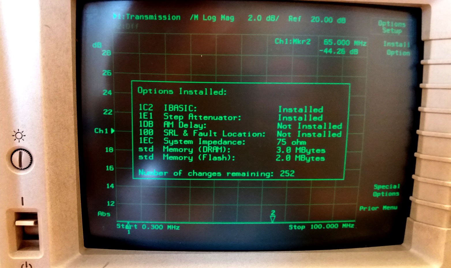Boot screen as received
