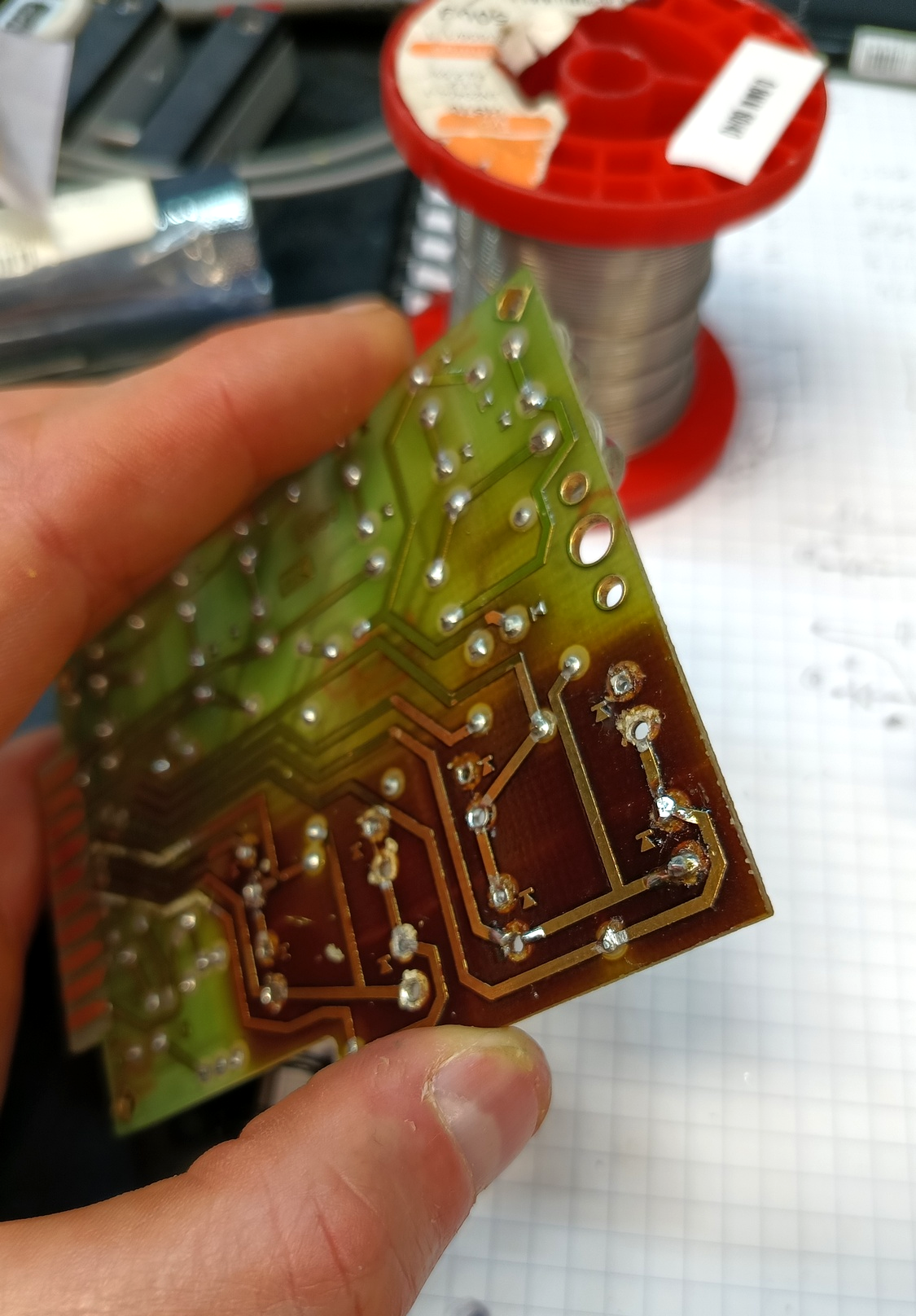 Burned rectifier board back side